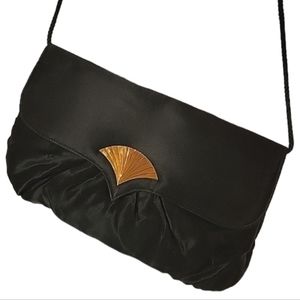 Vintage Avon Black Satin Evening Bag